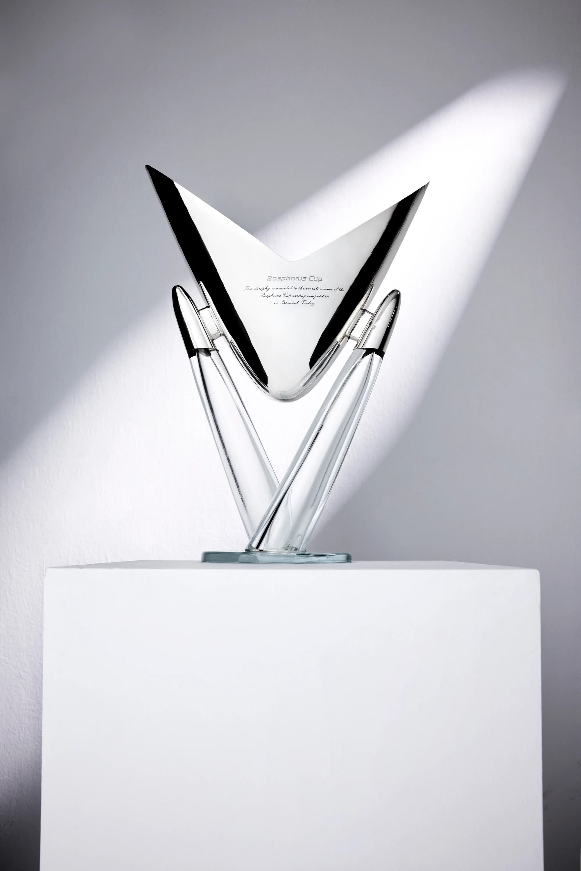 The Bosphorus Cup perpetual trophy in a studio portrait.